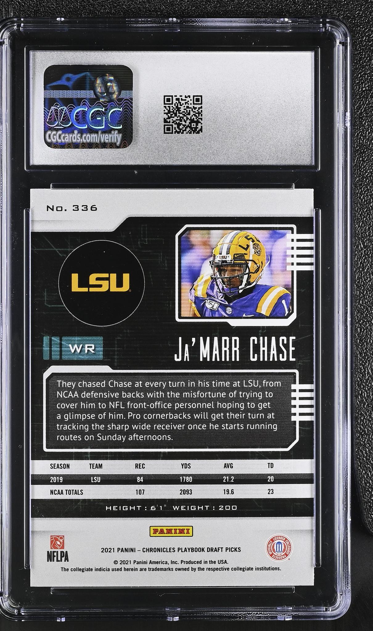 2021 Chronicles #336 Ja'Marr Chase Playbook CGC 10