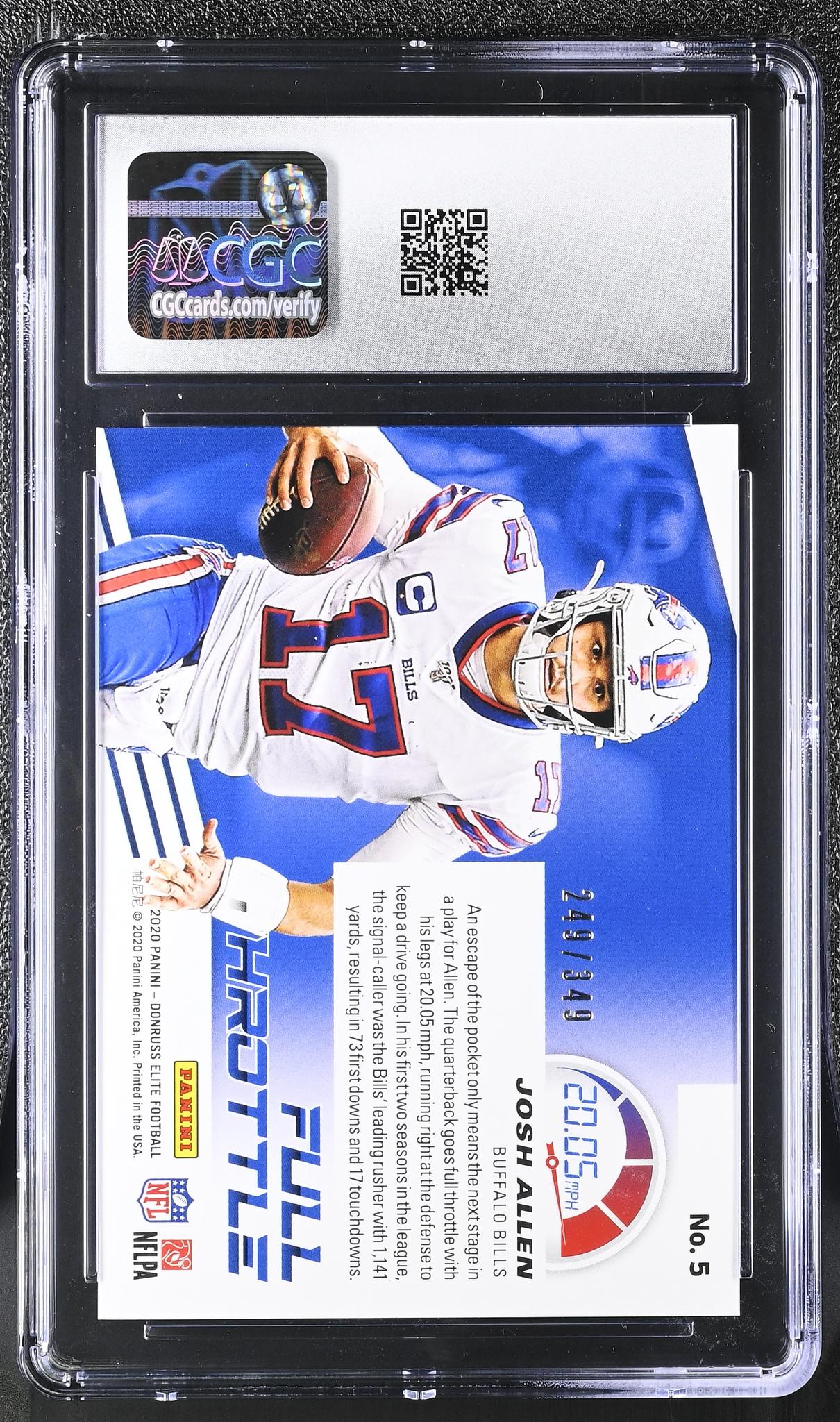 2020 Donruss Elite #5 Josh Allen Full Throttle /349 CGC 10
