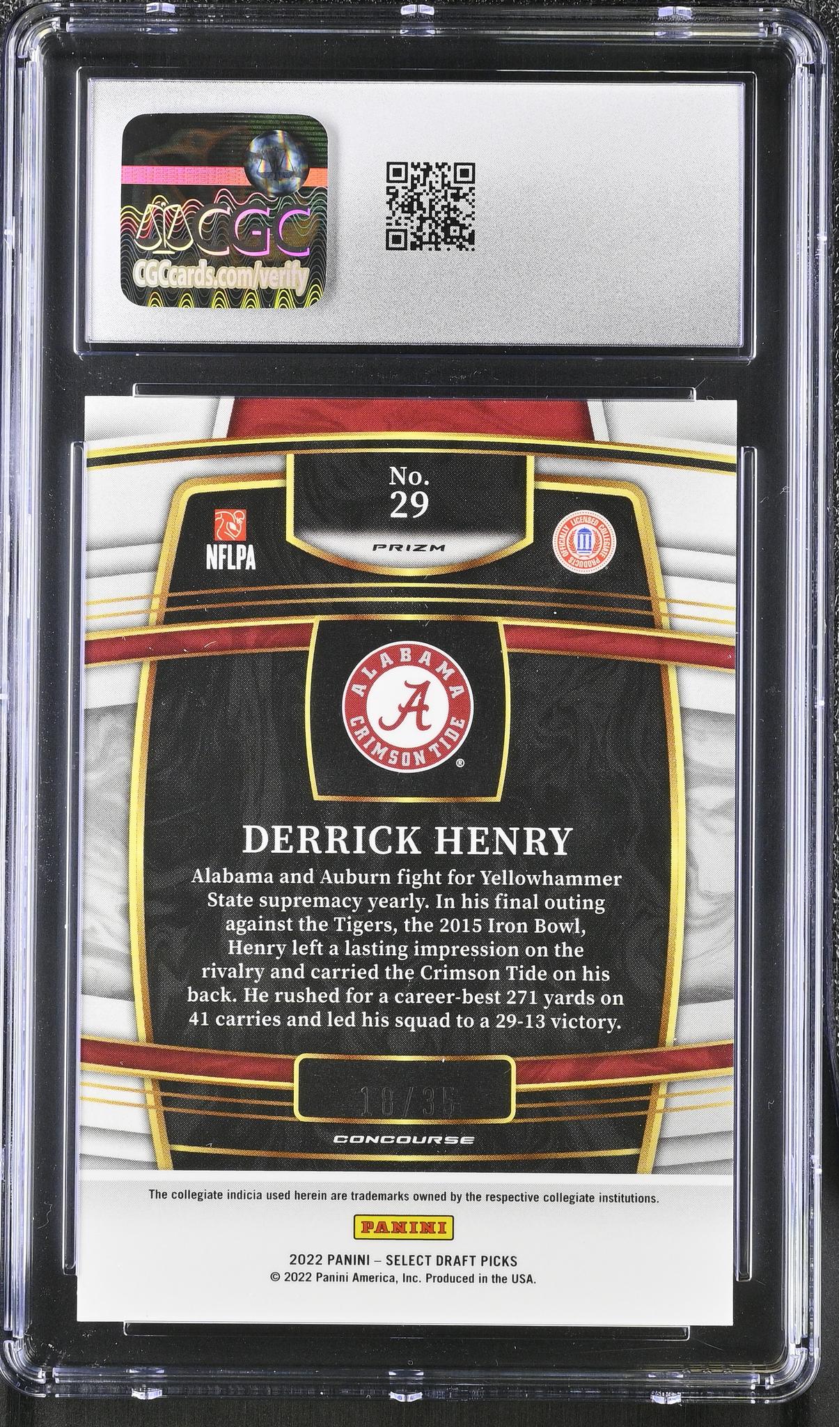 2022 Select #29 Derrick Henry Prizm /35 CGC 9