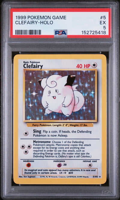 1999 Pokemon Base Set Holo Clefairy #5 PSA 5