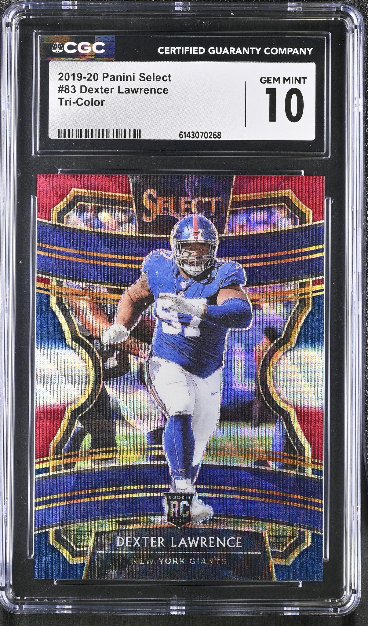 2019 Select #83 Dexter Lawrence Tri-Color /199 CGC 10