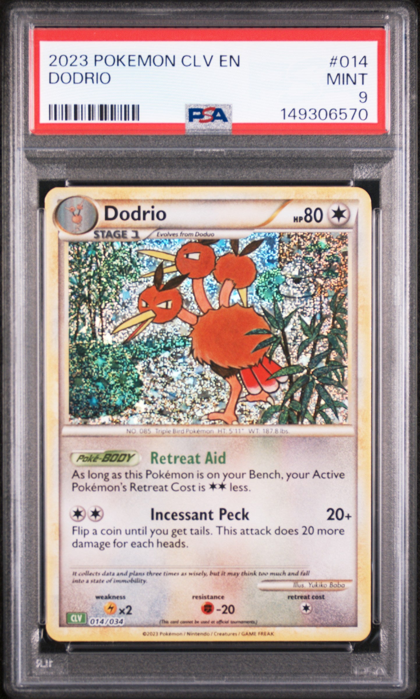 2023 Pokemon Classic Game Venusaur and Lugia Ex Deck Dodrio #014 PSA 9