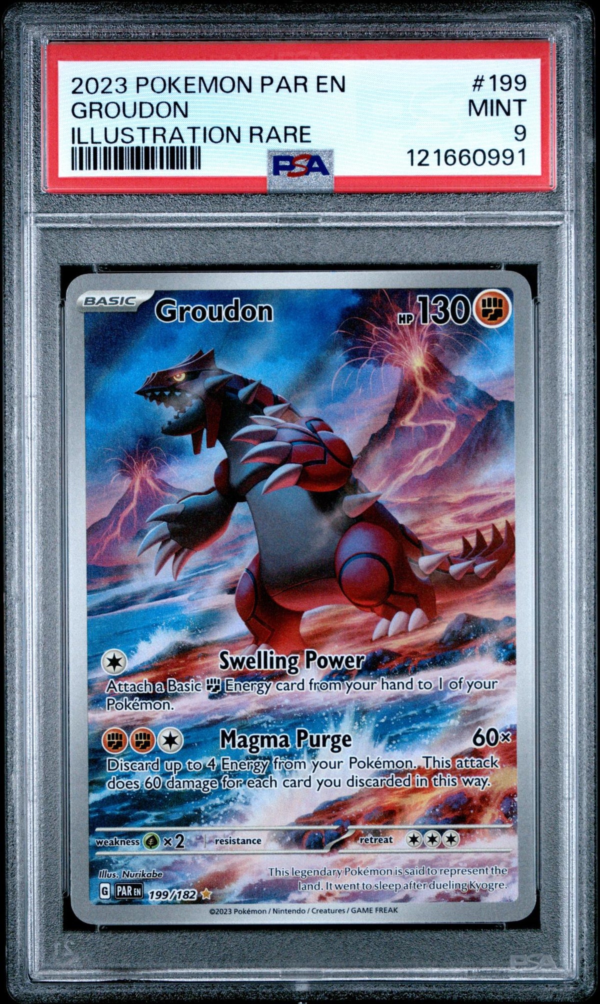 2023 Pokemon Scarlet and Violet Paradox Rift Illustration Rare Groudon #199 PSA 9