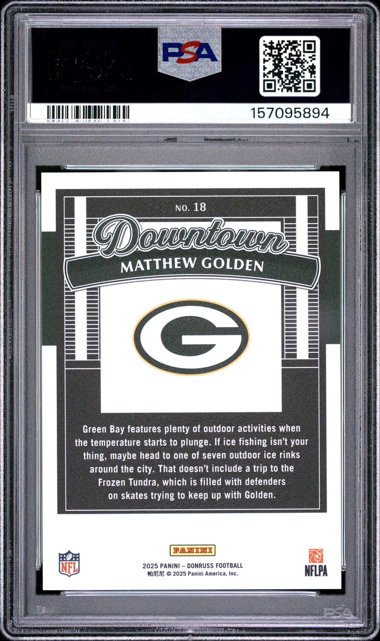 2025 Panini Donruss Downtown Matthew Golden #18 PSA 10