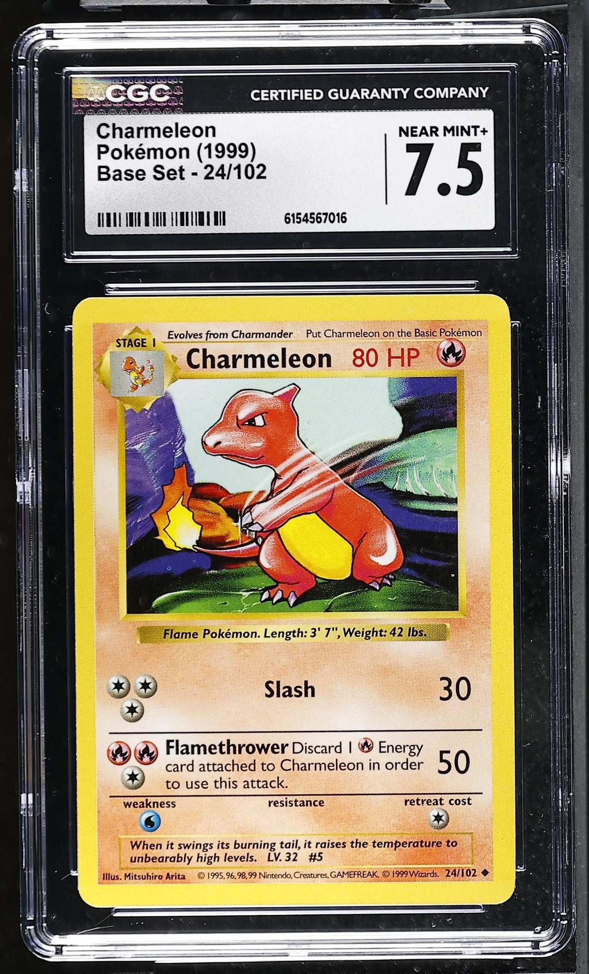 1999 Base Set #24/102 Charmeleon CGC 7.5