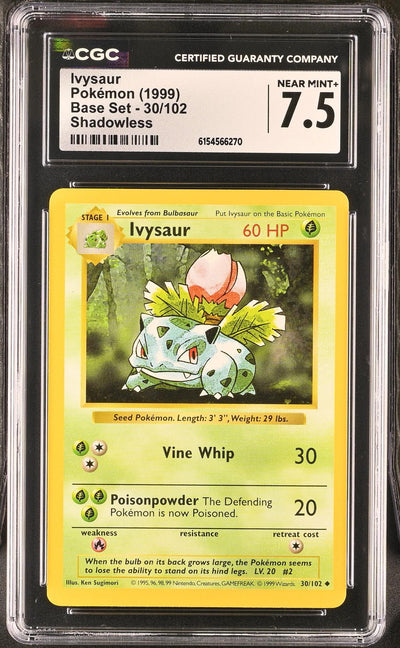 Pokémon Base Set Ivysaur #30/102 Shadowless CGC 7.5