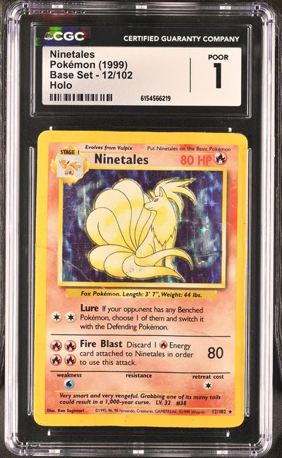 Pokémon Base Set Ninetales #12/102 Holo CGC 1