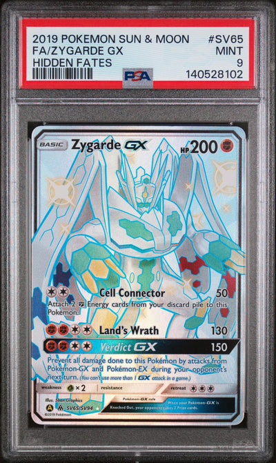 Pokémon Hidden Fates Zygarde GX #SV65/SV94 PSA 9