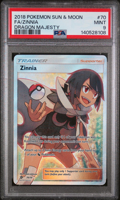 2018 Pokemon Sun and Moon Dragon Majesty Zinnia #70 PSA 9