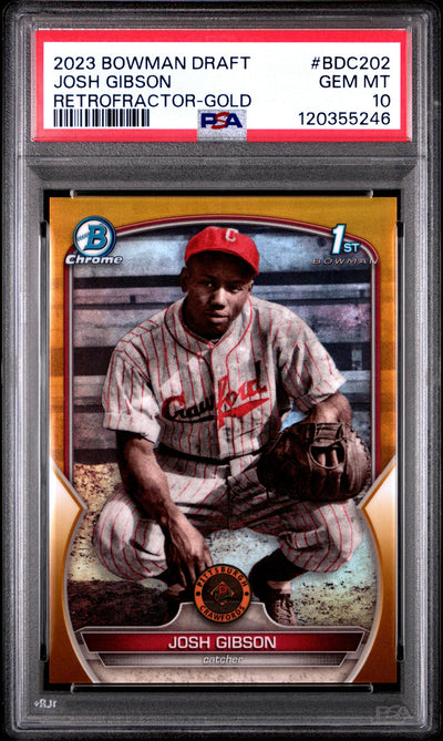 2023 Bowman Draft Josh Gibson #BDC-202 Retrofractor-Gold /50 PSA 10