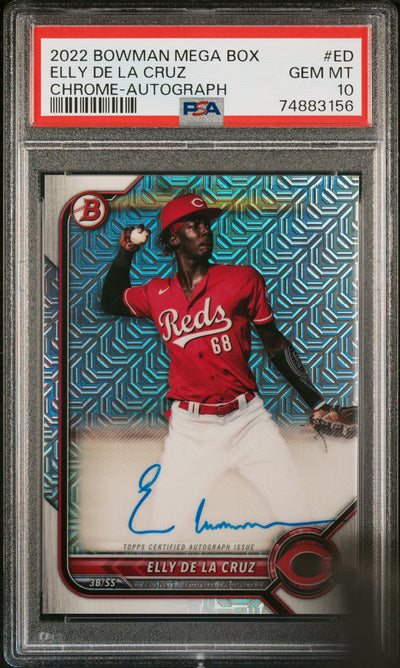 2022 Bowman Mega Box Elly De La Cruz Chrome Auto #ED PSA 10
