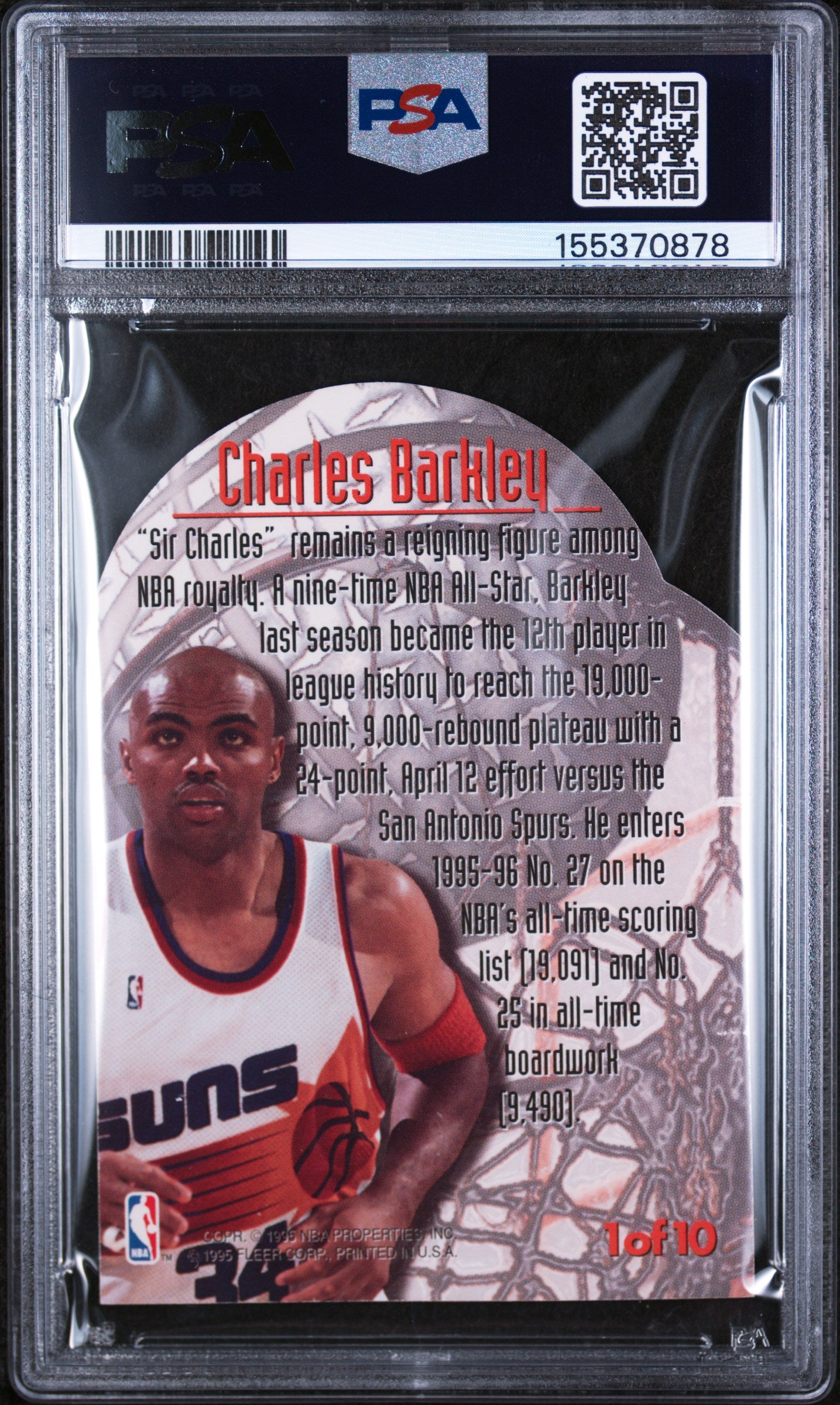 1995 Metal Maximum Charles Barkley #1 /1 PSA 8