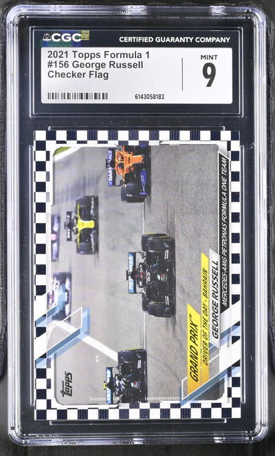 2021 Topps Formula 1 #156 George Russell Checker Flag CGC 9