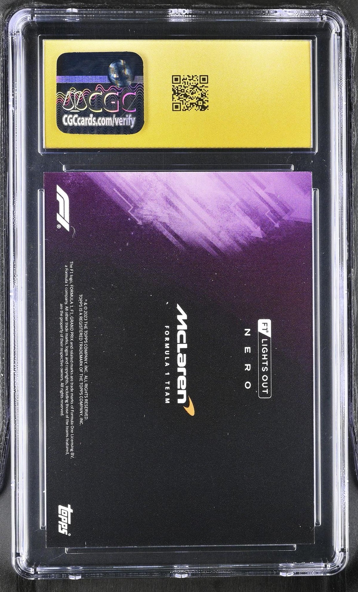 2022 Topps F1 Lights Out Lando Norris Black & White /150 CGC 10