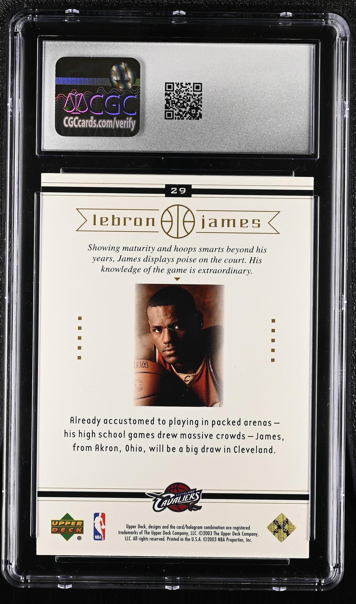 2003 Upper Deck #29 LeBron James LeBron James Box Set CGC 8