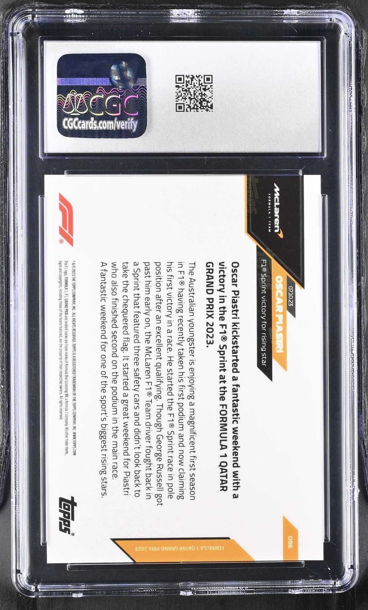 2023 Topps Now #056 Oscar Piastri CGC 9