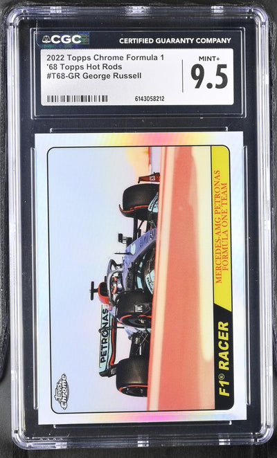 2022 Topps Chrome #T68-GR George Russell '68 Topps Hot Rods CGC 9.5