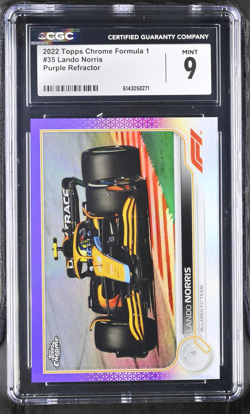 2022 Topps Chrome #35 Lando Norris Purple Refractor /399 CGC 9