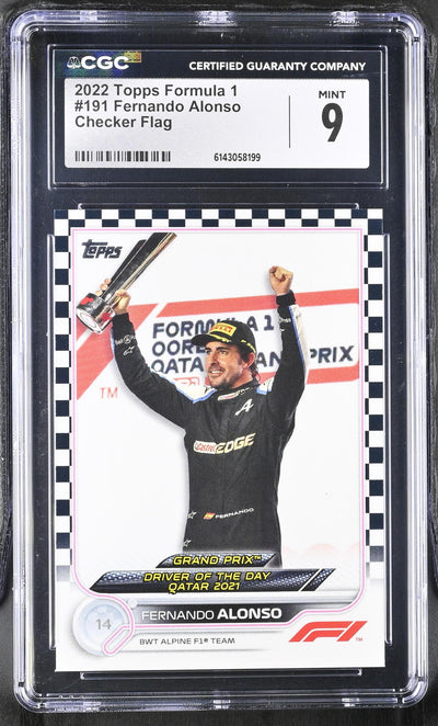 2022 Topps #191 Fernando Alonso Checker Flag CGC 9