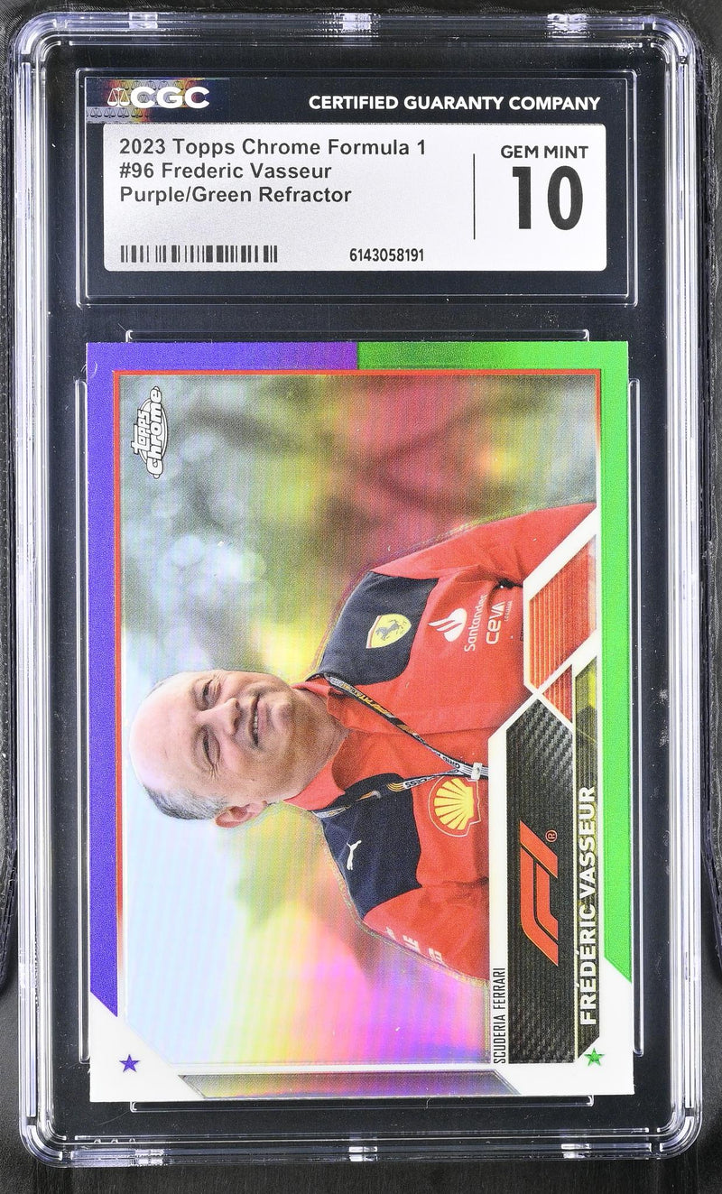 2023 Topps Chrome #96 Frederic Vasseur Purple/Green Refractor CGC 10