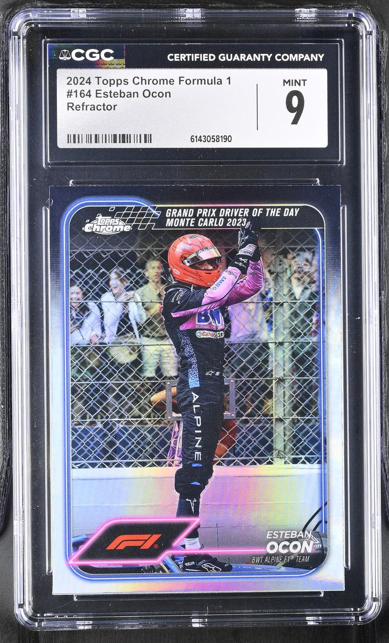 2024 Topps Chrome #164 Esteban Ocon Grand Prix Driver of the Day CGC 9