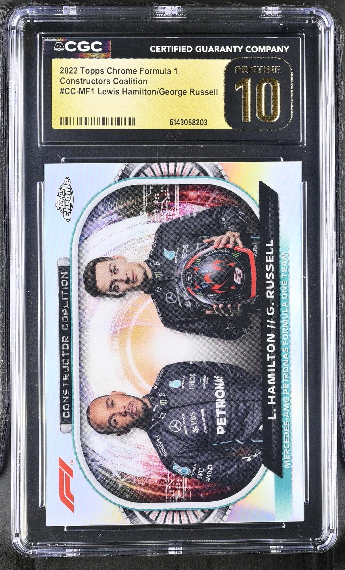 2022 Topps Chrome # Lewis Hamilton/George Russell Constructors Coalition CGC 10