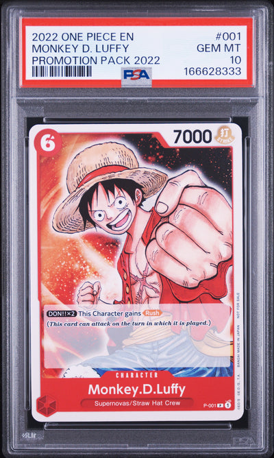 2022 One Piece Card Game Monkey D. Luffy #P-001 Promotion Pack 2022 PSA 10