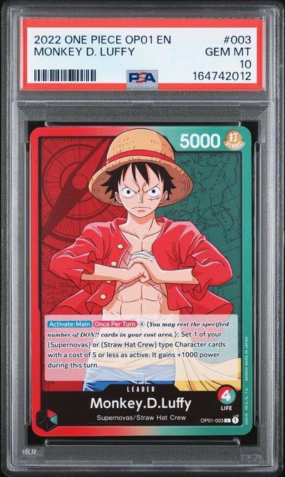 2022 One Piece Monkey D. Luffy #003 PSA 10