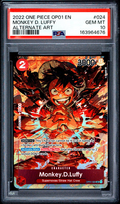 2022 One Piece Card Game Monkey D. Luffy #024 Alternate Art PSA 10