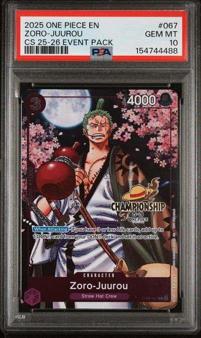 2025 One Piece Zoro-Juurou #067 CS 25-26 Event Pack PSA 10