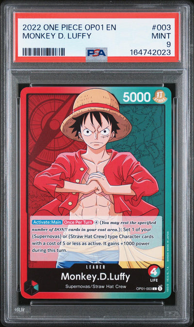 2022 One Piece Monkey D. Luffy #003 PSA 9