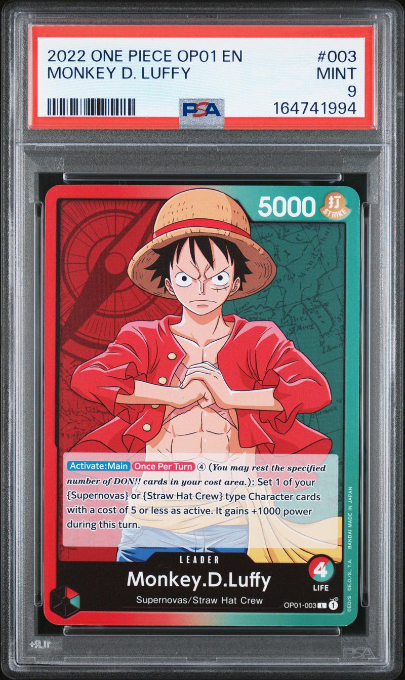 2022 One Piece Monkey D. Luffy #003 Supernovas/Straw Hat Crew PSA 9