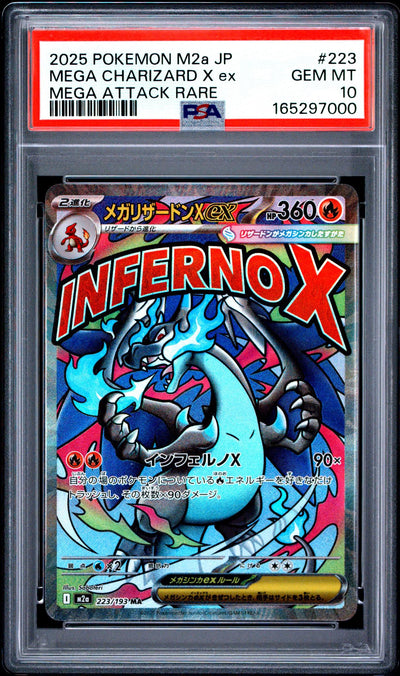 2025 Pokemon Mega Dream Ex High Class Expansion Japanese Mega Attack Rare Mega Charizard X Ex #223 PSA 10