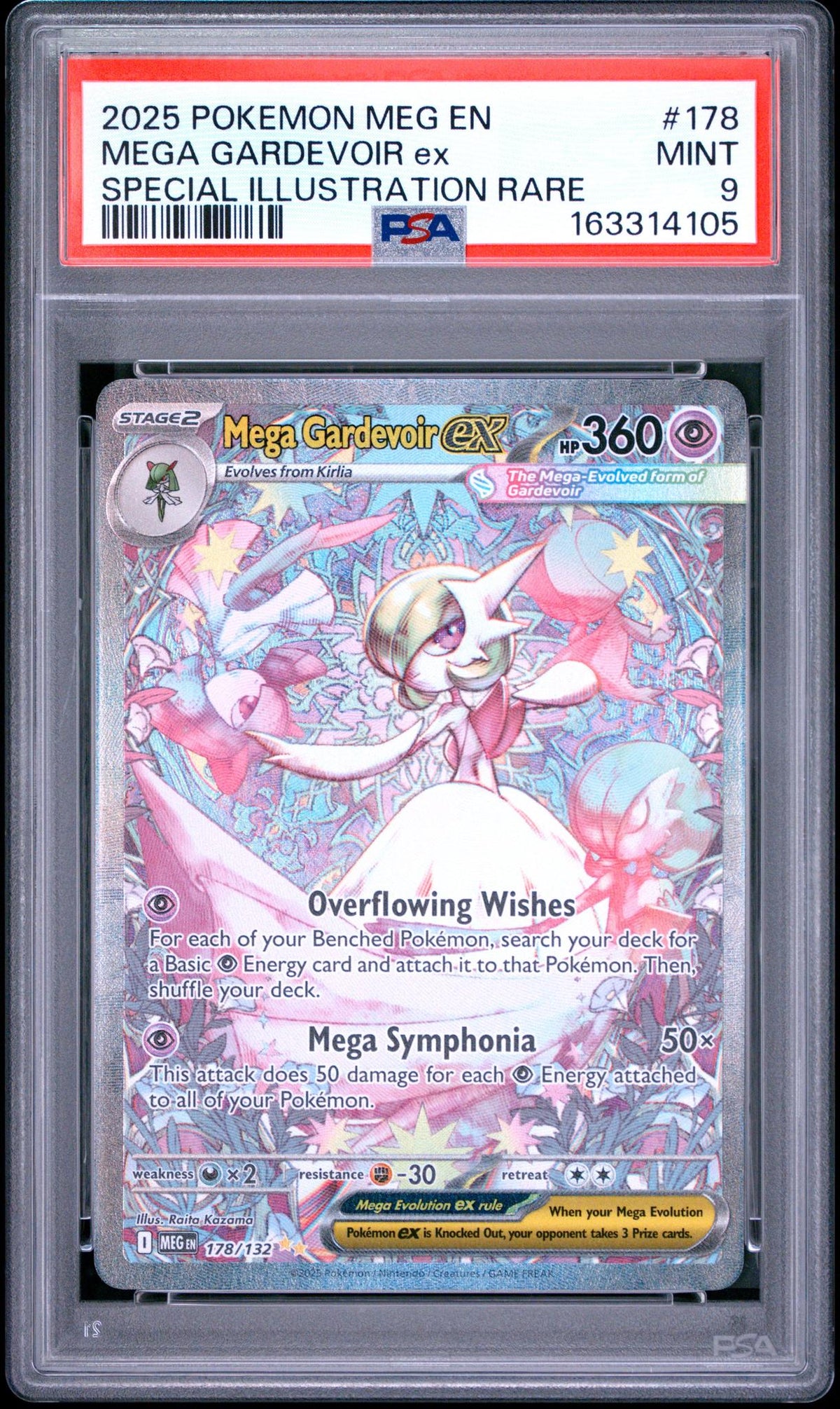 2025 Pokemon Mega Evolution Special Illustration Rare Mega Gardevoir Ex #178 PSA 9