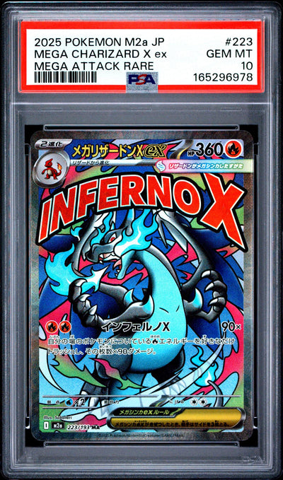 Pokémon 2025 Mega Charizard X ex #223 Mega Attack Rare PSA 10