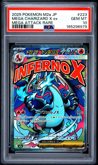 2025 Pokemon Mega Dream Ex High Class Expansion Japanese Mega Attack Rare Mega Charizard X Ex #223 PSA 10