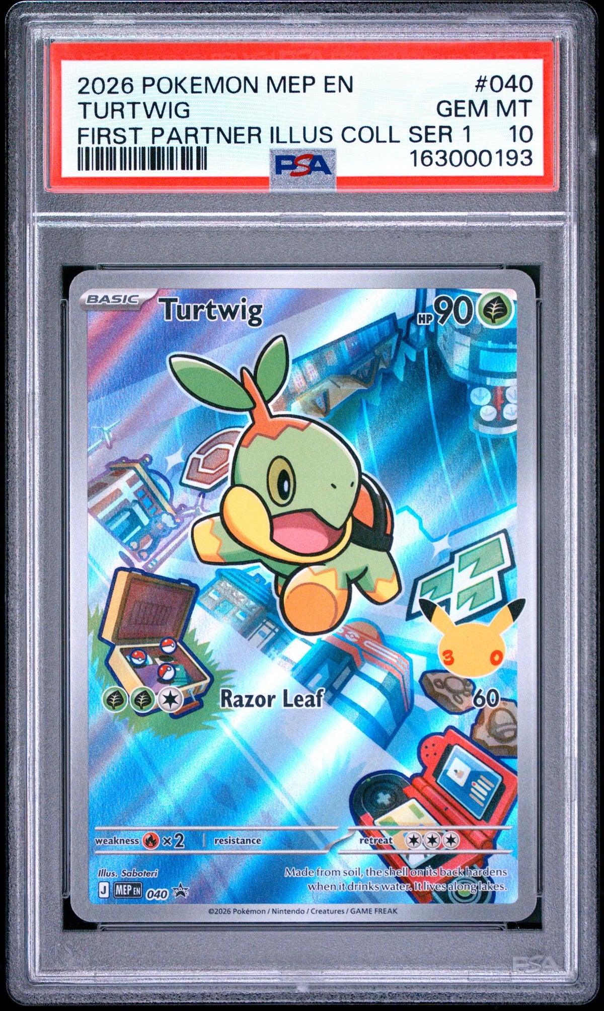 Pokémon First Partner Illus Coll Ser 1 Turtwig #040 PSA 10