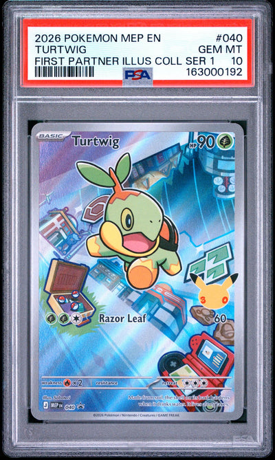 Pokémon First Partner Illus Coll Ser 1 Turtwig #040 PSA 10