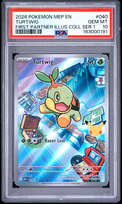 Pokémon First Partner Illus Coll Ser 1 Turtwig #040 PSA 10