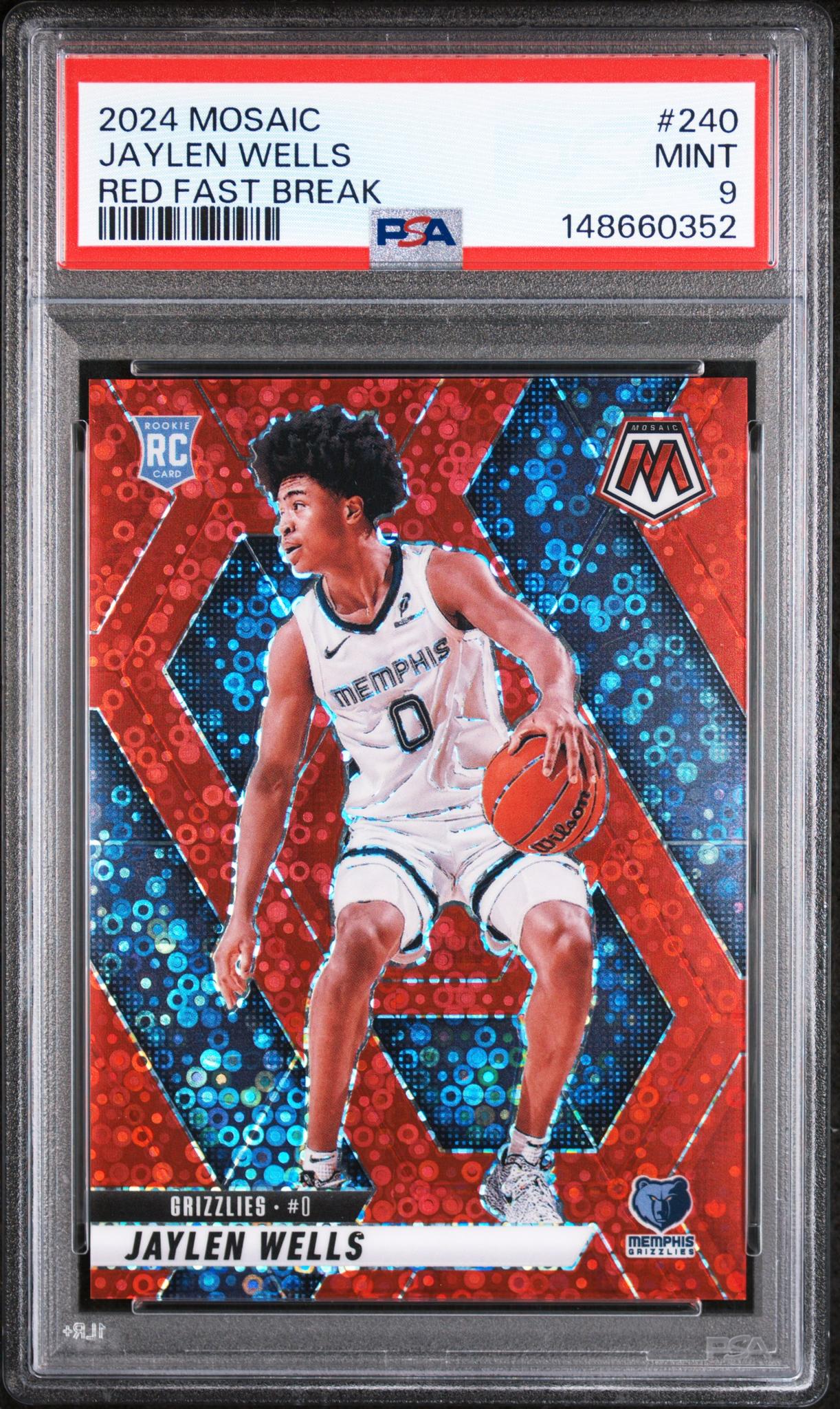 2024 Panini Mosaic Red Fast Break Jaylen Wells #240 /99 PSA 9