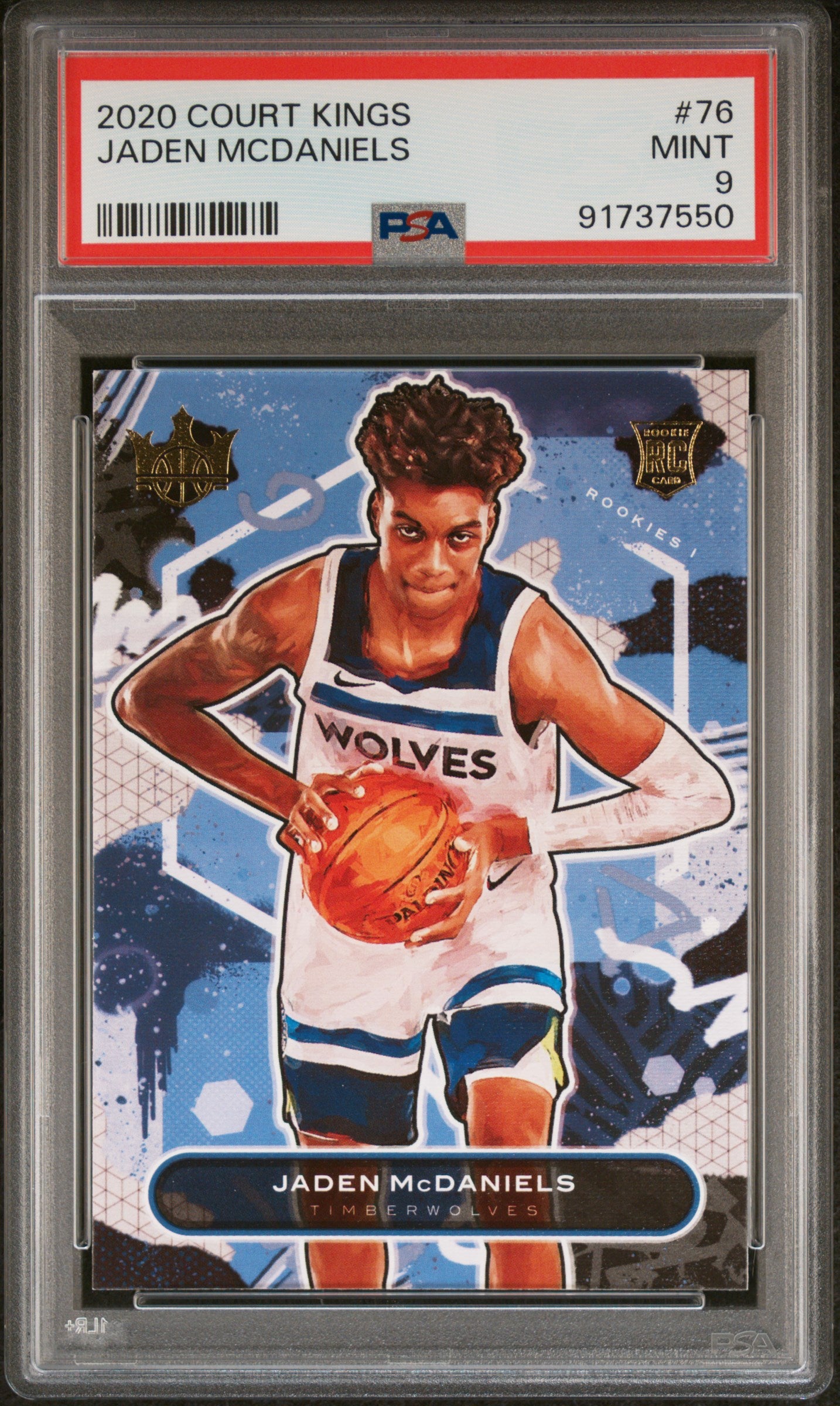2020 Panini Court Kings Jaden Mcdaniels #76 PSA 9