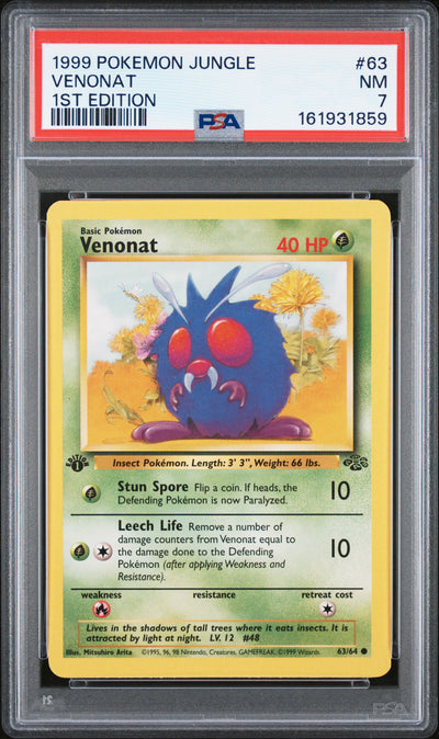 Pokémon Jungle Venonat 1st Edition #63/64 PSA 7