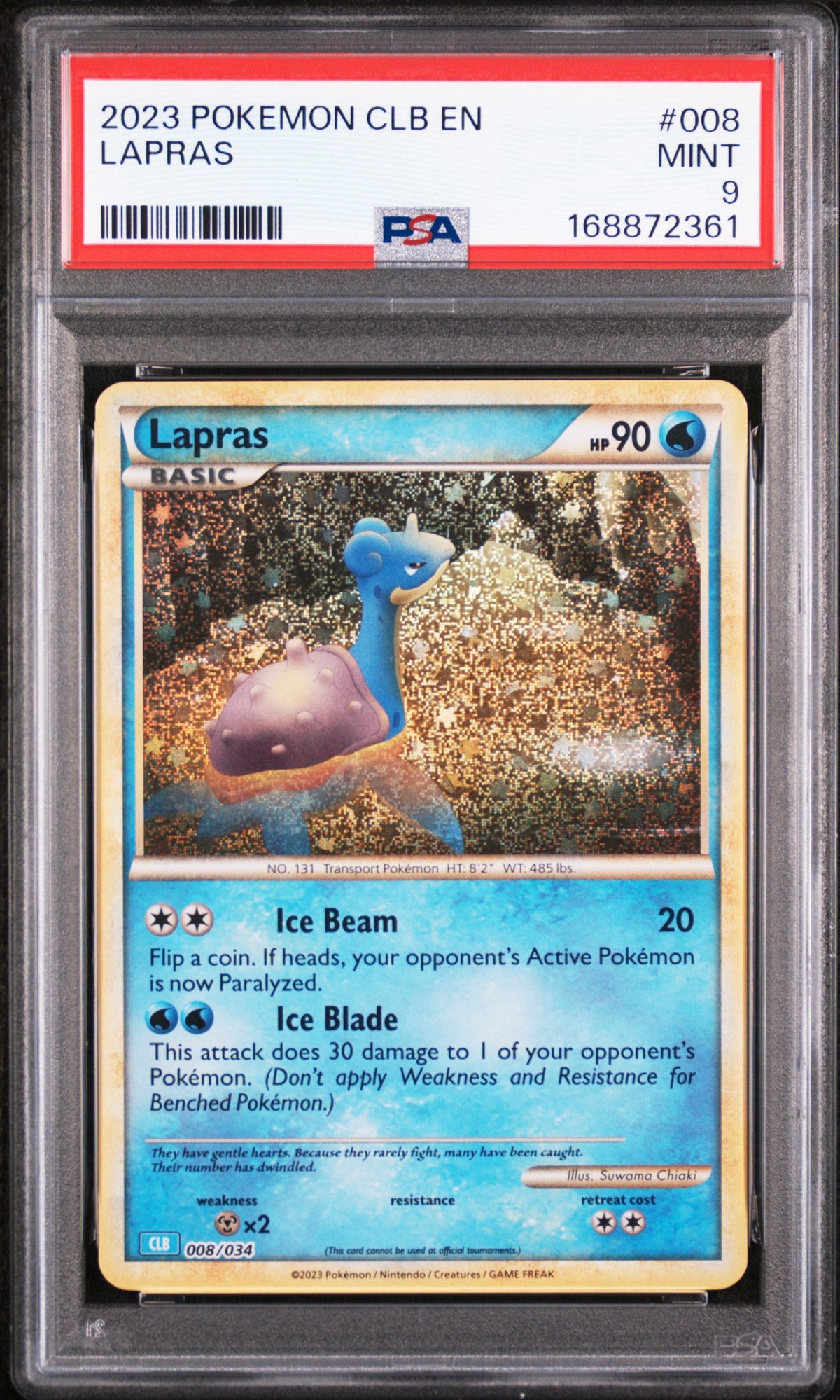 2023 Pokemon Trading Card Game Classic Blastoise & Suicune Ex Deck Lapras #008 PSA 9