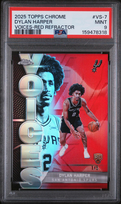 2025 Topps Chrome Dylan Harper Voices-Red Refractor #VS-7 /5 PSA 9