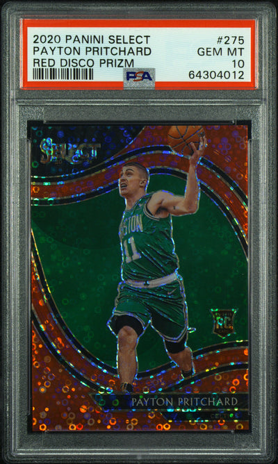 2020 Panini Select Payton Pritchard #275 Red Disco Prizm /49 PSA 10
