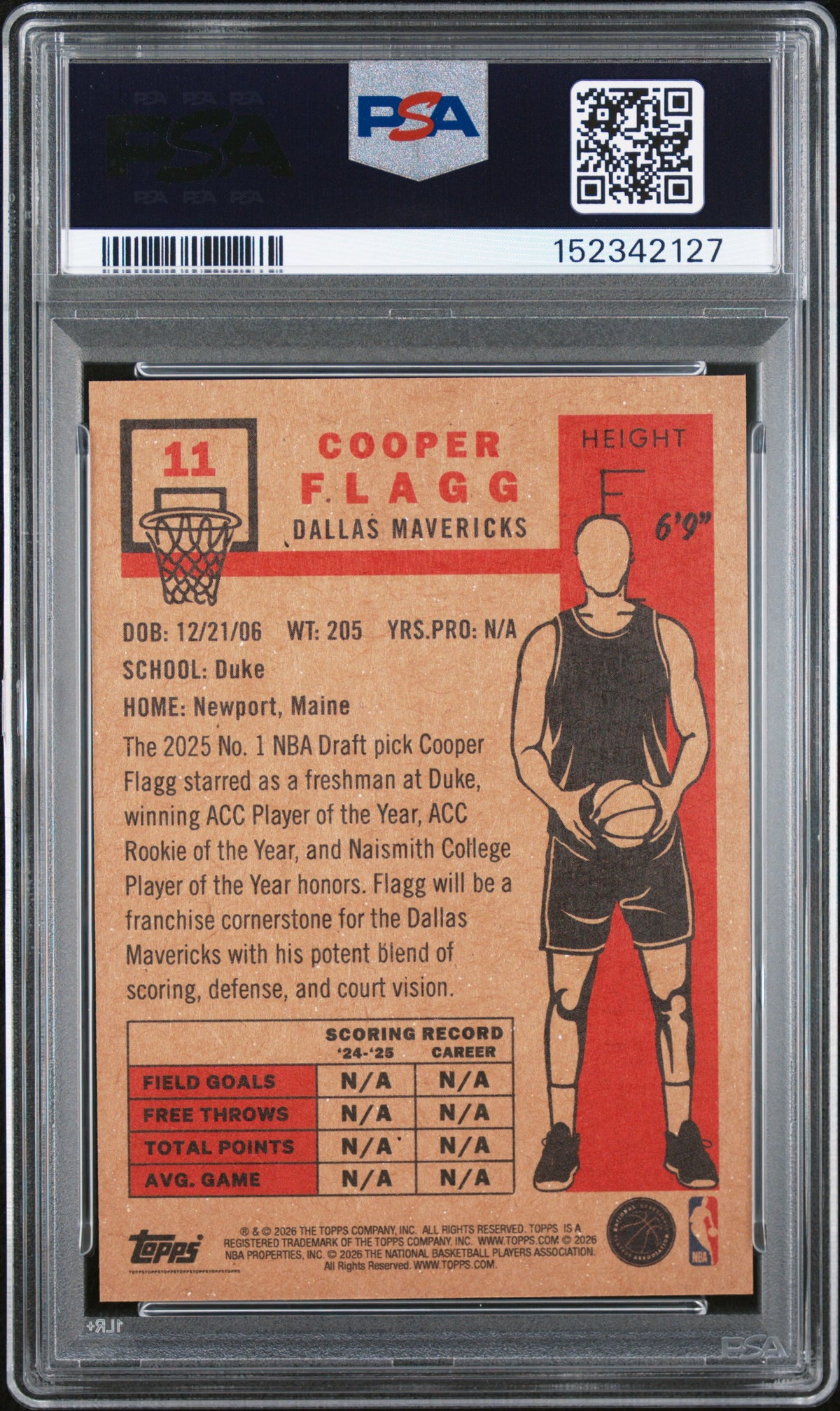 2026 Topps Living Cooper Flagg #11 /169041 PSA 9