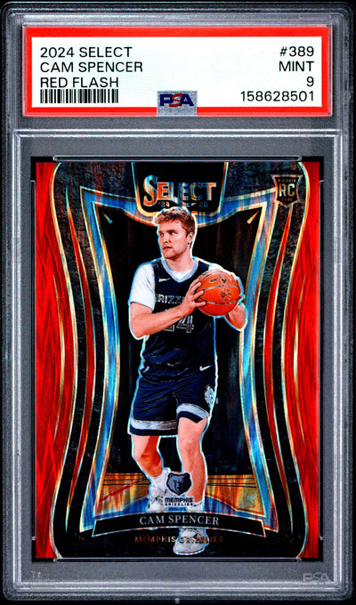 2024-25 Panini Select Cam Spencer #389 Red Flash /299 PSA 9