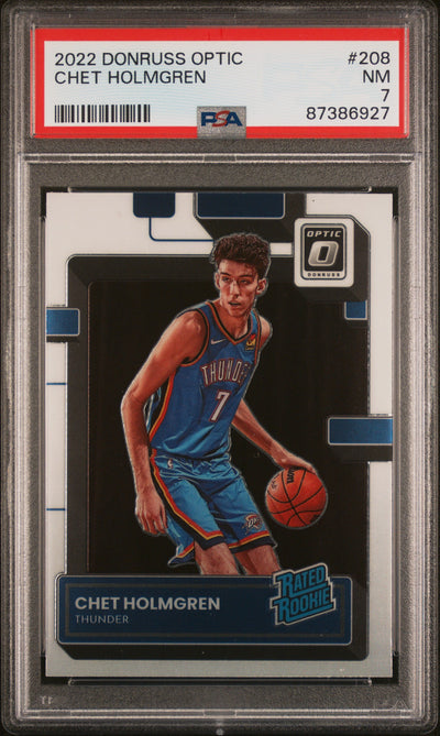 2022 Donruss Optic Chet Holmgren #208 Rated Rookie PSA 7