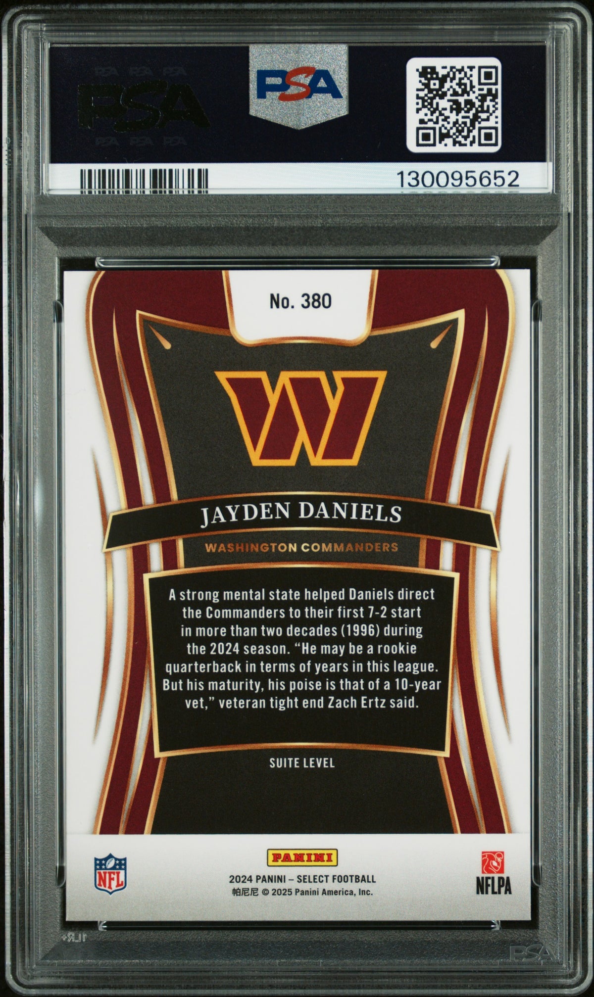 2024 Select Jayden Daniels #380 PSA 10