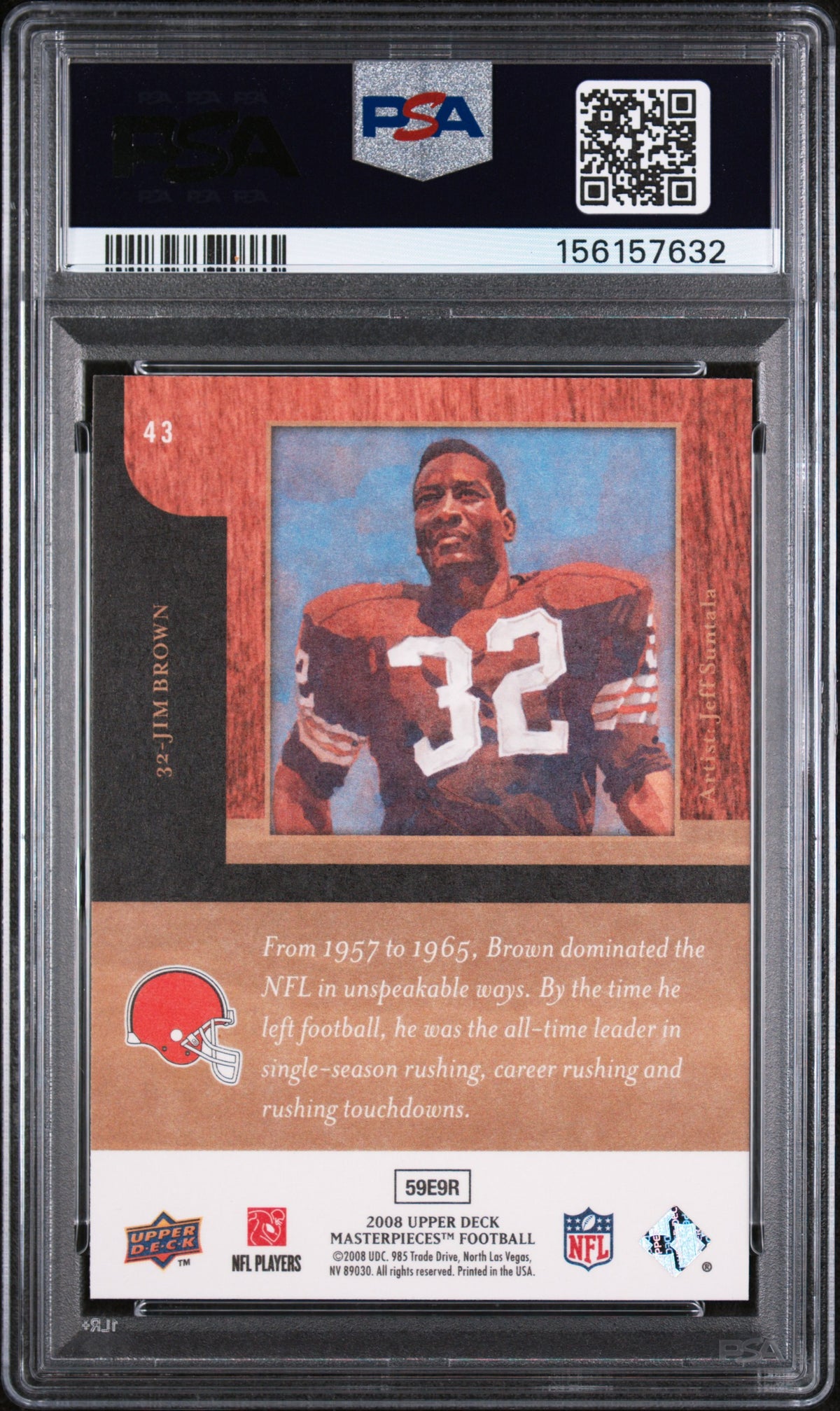 2008 Upper Deck Masterpieces Jim Brown #43 PSA 9